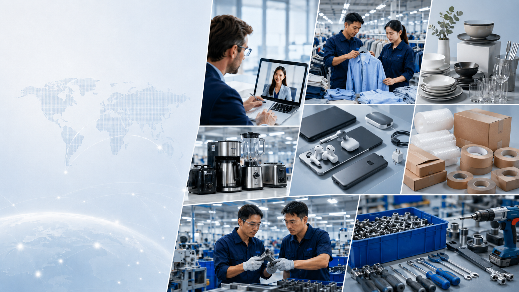 Multiple China supplier orders organized for consolidation and packing review