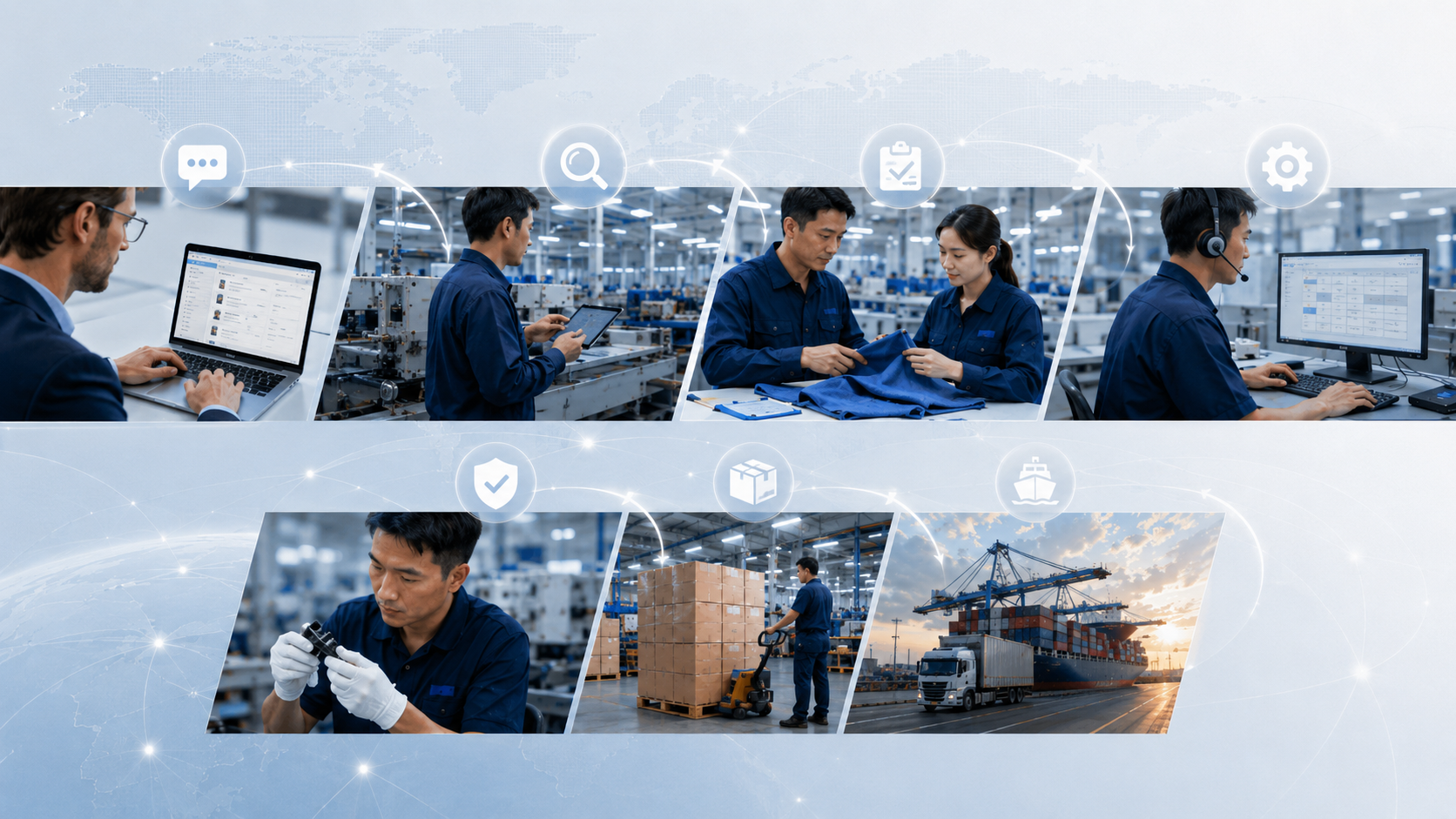 Step-by-step sourcing process from inquiry to shipping